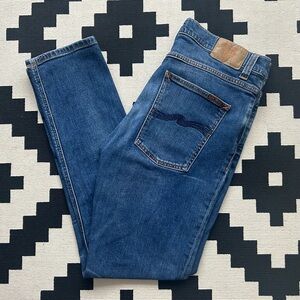 Nudie Jeans 🇸🇪 Lean Dean blue straight leg jeans denim pants W34 L32 1008996